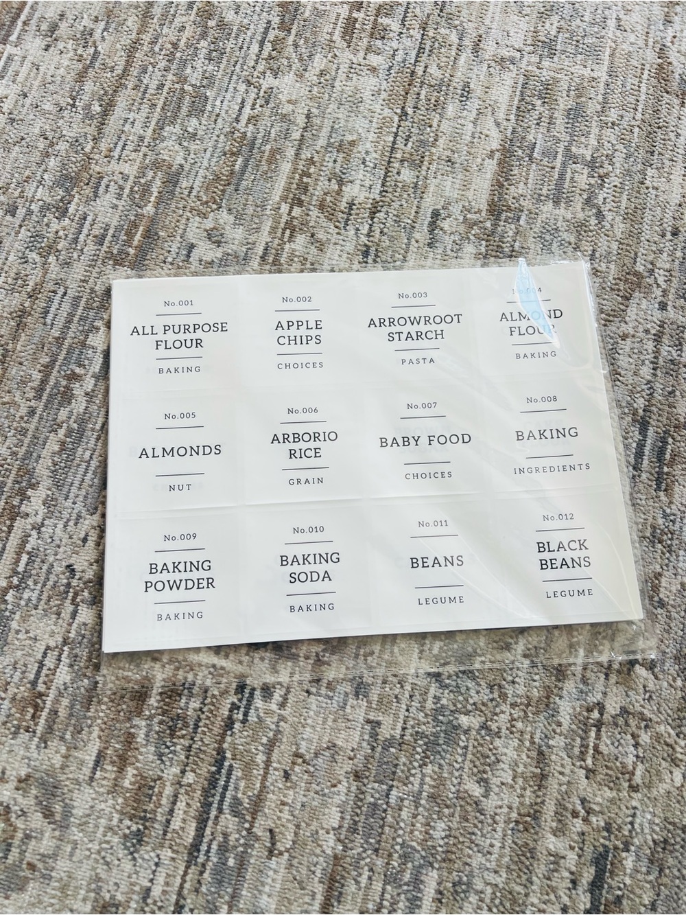 Pantry Label Sheet - Neutral Black Text on White